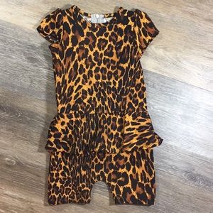 DDS (Dot Dot Smile) child size 5/6 leopard romper